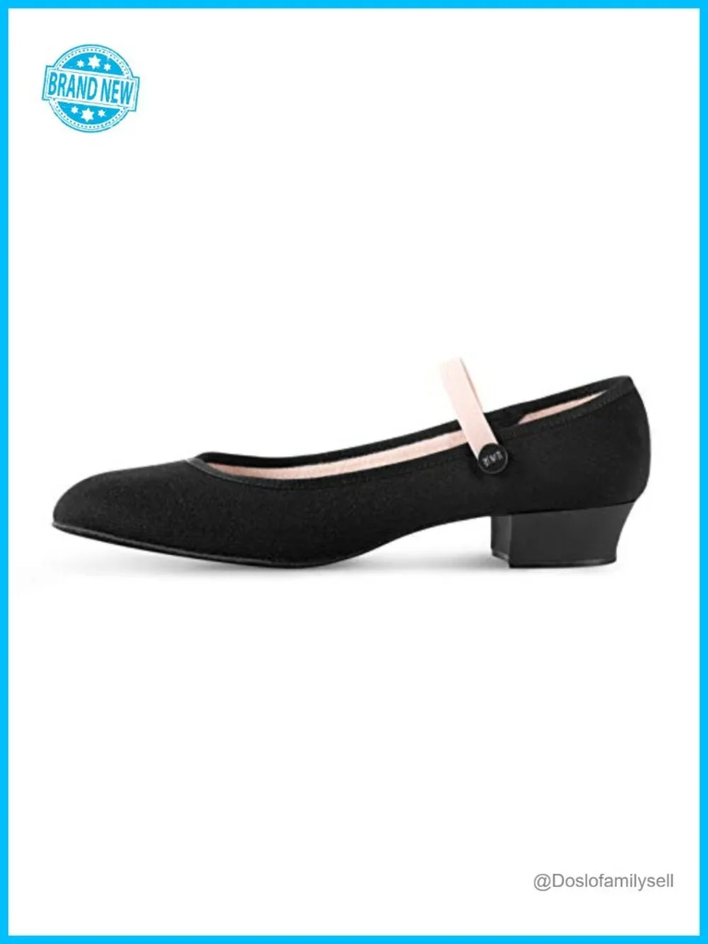 Canvas Dance Character Shoes Wide Low Heel Slip-On Suede Sole